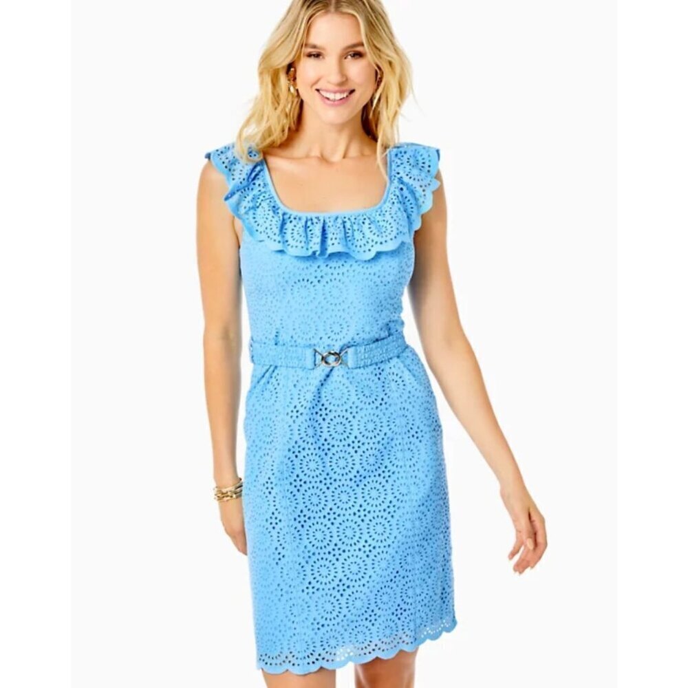 Lilly Pulitzer Ryan Eyelet Shift Dress - Size 4 - Picture 9 of 9